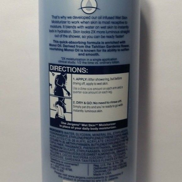 4 Jergens Wet Skin Moisturizer Lotion Monoi Oil - Picture 7 of 13
